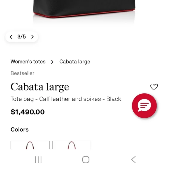 Christian LouBoutin Black and Red Tote Bag with Pouch - Picture 6 of 6